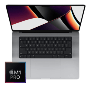MacBook Pro 16-inch M1 Pro 10-Core CPU, 16-Core GPU - 32GB RAM - 512GB (2021) - Space Grey - Grade A Certified Pre-owned (Low Price!)