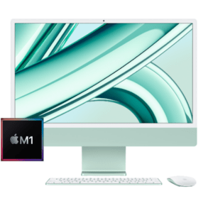 iMac 24-inch M1 8-Core CPU, 8-Core GPU - 8GB Unified RAM - 512GB SSD (4 x USB-C Ports, 4.5K Retina) - Green - Grade A+ Certified Pre-owned - Box & Accessories