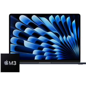 MacBook Air 15-inch M3 8-Core CPU, 10-Core GPU - 8GB Unified RAM - 256GB (2024) - Midnight Blue - Grade A Certified Pre-owned (Original Packaging/Low Cycle Count)